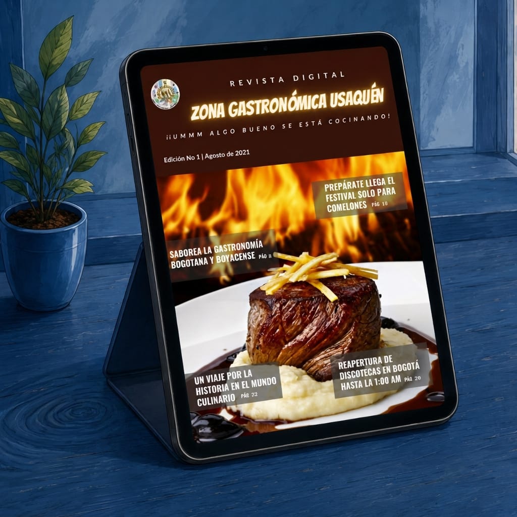 Tablet mostrando la Revista Digital Gastronomía & Turismo
