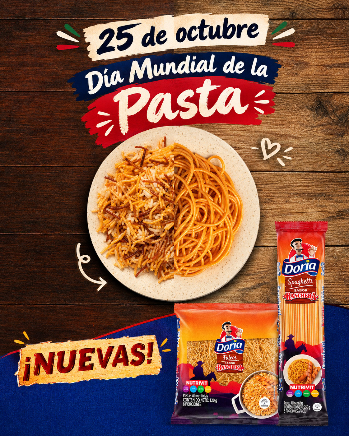 25 de Octubre Día Mundial de la Pasta no es lo mismo si es Doria.